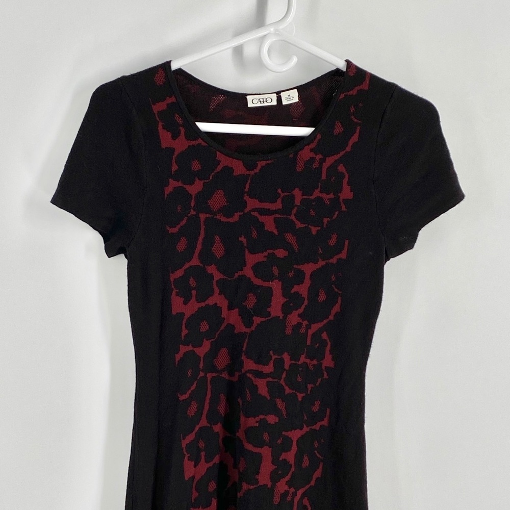 Cato fit and flare black red dress M - Picture 2 of 6